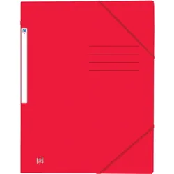 Oxford Eckspannmappe, DIN A4, 390g, rot 3 Einschlagklappen, Gummiband,
