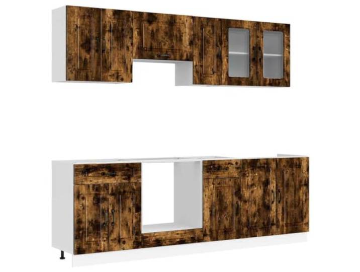 fsahslih 8-TLG Küchenschrank-Set Kalmar Schrank Küche Räuchereiche Maximieren Sie den Stauraum in Küche und Esszimmer mit Hänge- und Unterschränken im modernen Räuchereiche-Design.