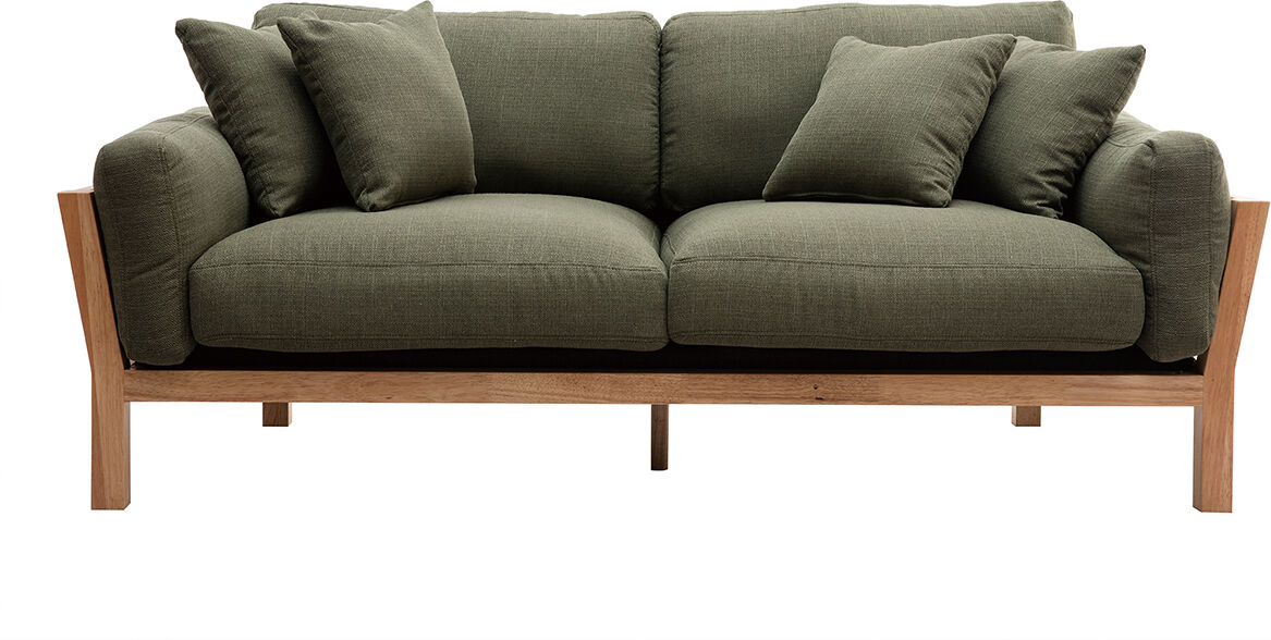 Miliboo KYO Khaki skandinavisches 3-Sitzer-Sofa mit abnehmbaren Bezügen