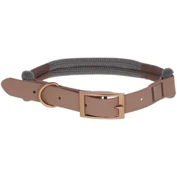 Kerbl Halsband Monte Carlo, braun/ grau, 12 mm x 45 - 65 cm (12, Hund, Allgemein), Halsband + Leine