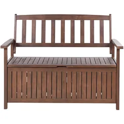 GARTENBANK Akazienholz dunkelbraun mit Stauraum 120 cm Sovana