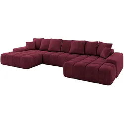 WOHNLANDSCHAFT ENSI-U - 353x164x69 cm Bordeaux