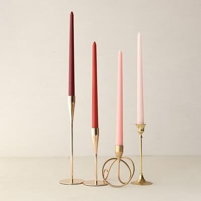 On Spot Shop Long Burning Taper Candles, 4 Pack, Dripless Smokeless Unscented, For Home Interior And Valentine's Decor red Pink Candles