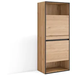 SKRAUT HOME Schuhschrank, Platzsparender Schrank, 60x35x145 cm, Schlafzimmer, Kleiderschrank, Modern Style, Eiche _458_1