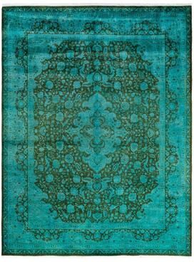 Overton "Fine Vibrance One-of-a-Kind Hand-Knotted Area Rug - Blue, 8' 1"" x 10' 7"" - 8' 1"" x 10' 7"""