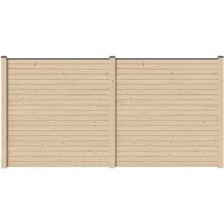 Karibu Zaun 2er SET naturbelassen