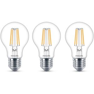 Philips LED-Lampe Filament, E27, 4,3W ersetzt 40W, warmweiß, 3 Stück