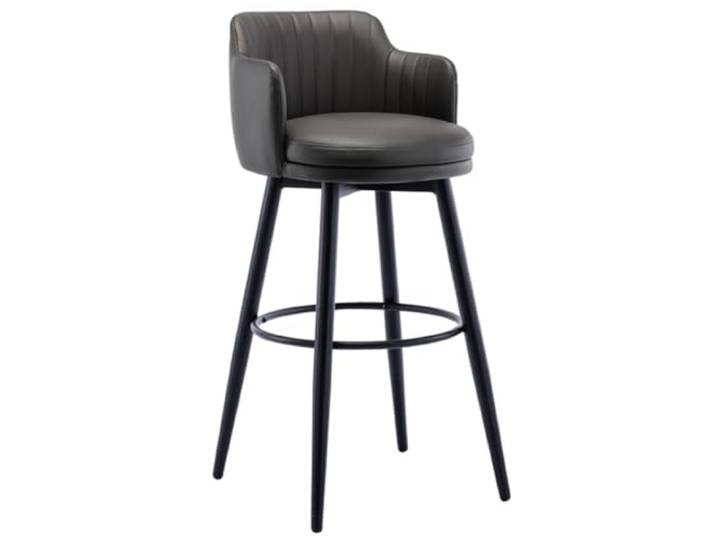 VNCdfhETs Barstuhl Barstuhl Mit Lederpolsterung Und Rückenlehne Sowie Armlehnen, Thekenhocker, Hohe Hocker Barhocker(B,Seat Height 65cm)