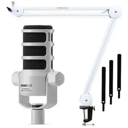 RØDE Mikrofon Podmic USB Weiss mit Gelenkarm Weiss, Mikrofon