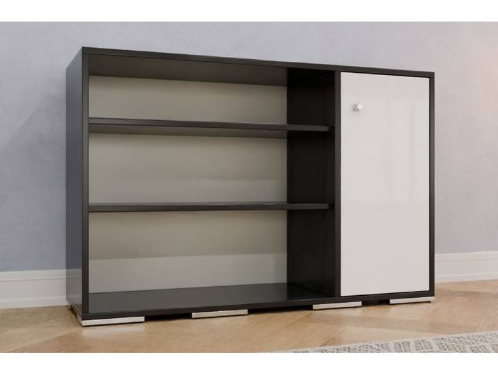 Highboard nach Maß - Lackiertes Glas Schneeweiß glänzend - 80x120x40cm - Individuell konfigurieren