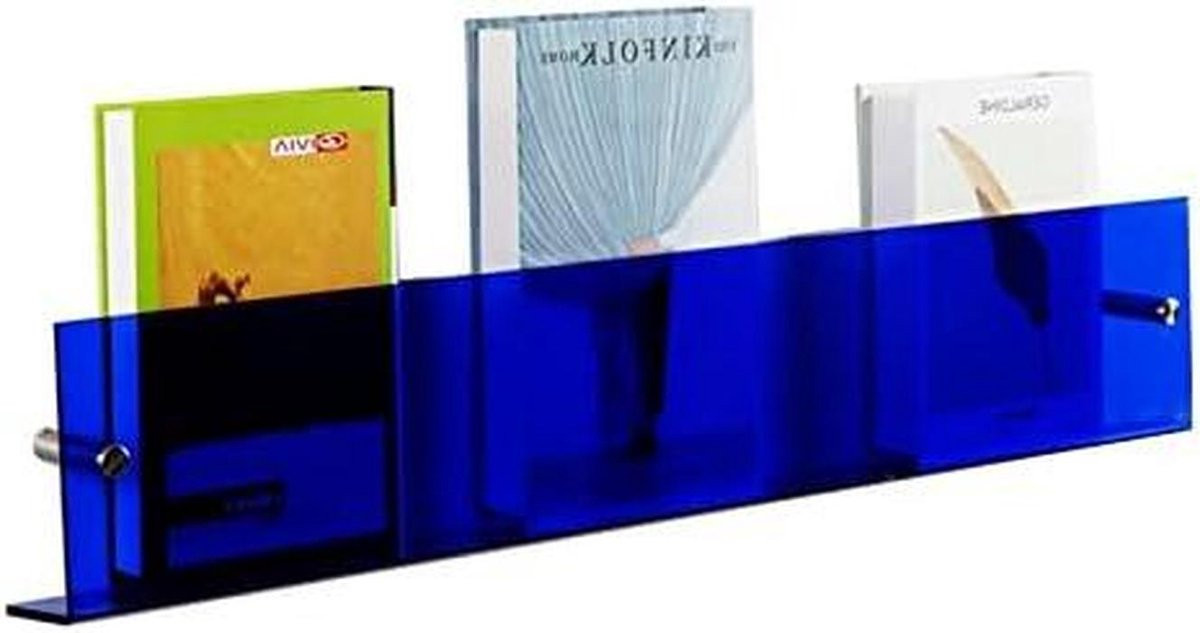 Blauwe Magazine Rack Wandmontage voor A4-documenten