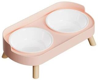 Uplift Essentials Ergonomic Double Elevated Feeding Station pink