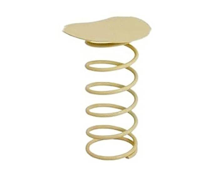 YANGJINGOZ-2025 Wohnzimmertisch Kleiner Couchtisch, geeignet for den Innen- und Außenbereich, mit Feder-Design-Basis, for die Heimdekoration(Light Yellow)