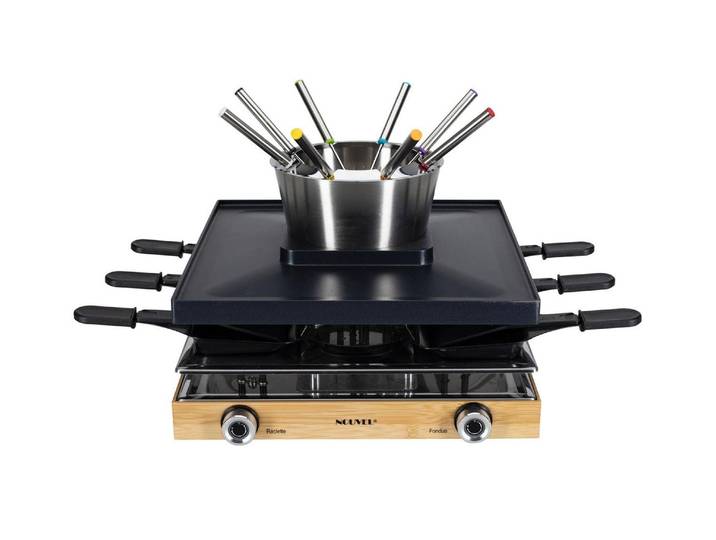 Raclette NOUVEL Prime 3in1 0,6 Pers. 1750W , braun, schwarz, Raclettes, Raclette, 3-in-1 Racletteofen mit Grill- und Fonduefunktion für 6 Personen