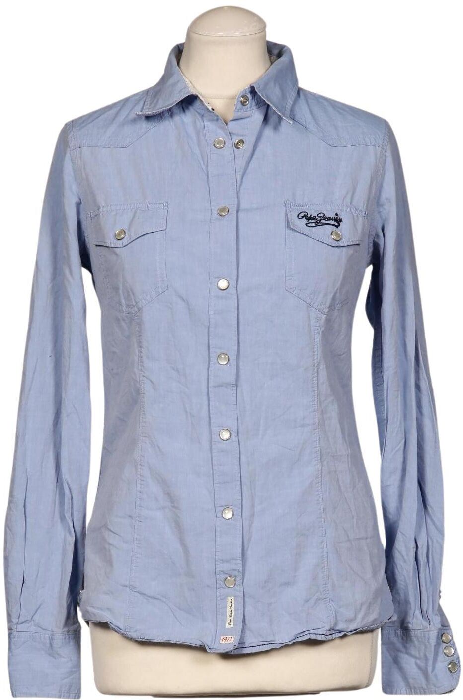 Pepe Jeans Damen Bluse, Hellblau, Gr. M, Baumwolle - Second Hand