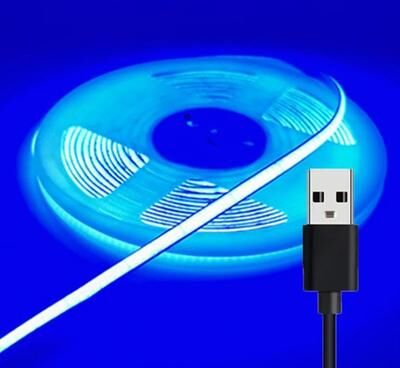 Uplift Picks Ultra Slim 5V COB LED Strip Light 3mm 5mm 8mm Dimmable Tape blue 3mm 4m