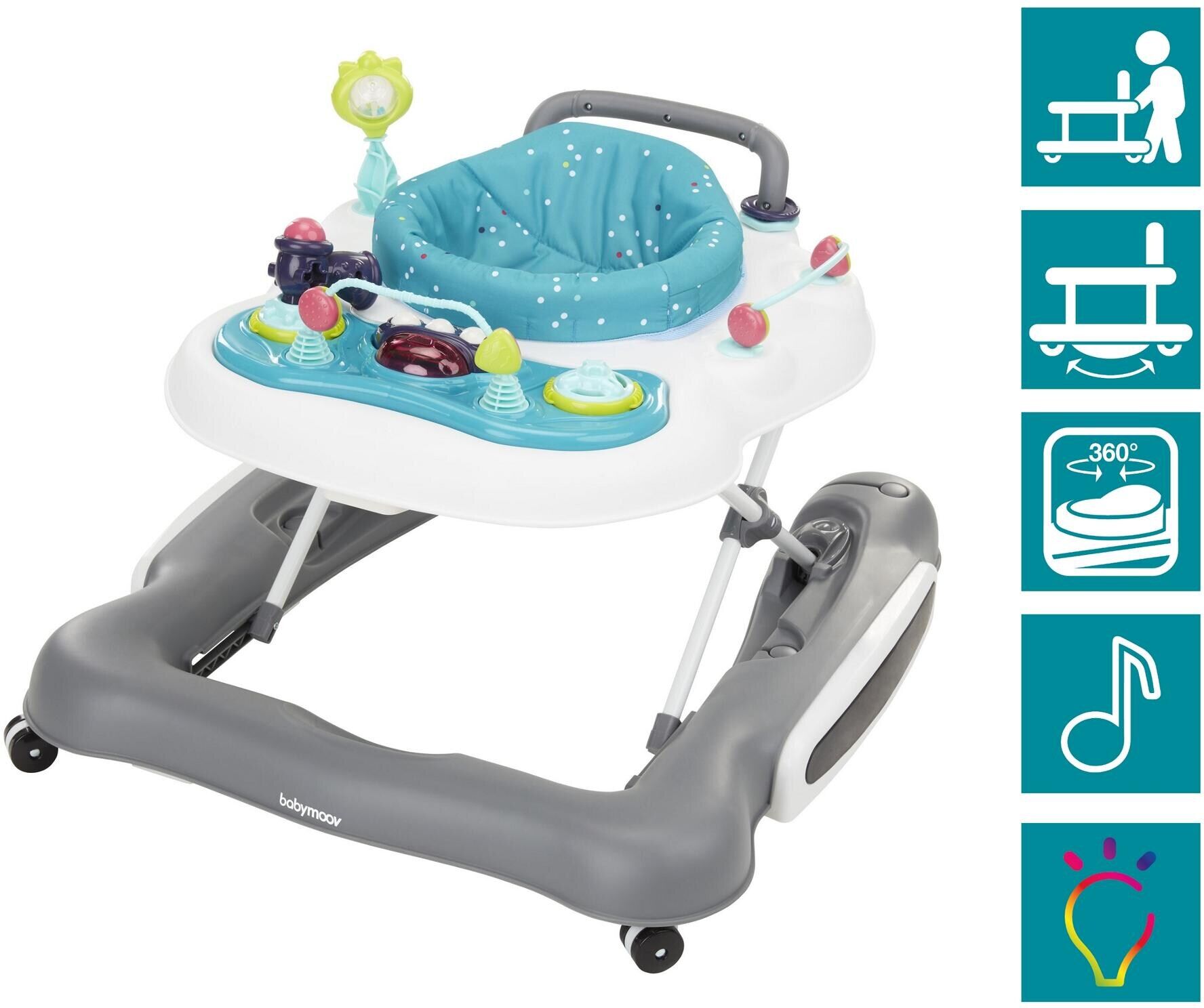Lauflernwagen BABYMOOV "5 in 1", Kinder, blau (blau, weiß), Lauflernhilfen Lauflernwagen blau, weiß Einheitsgröße