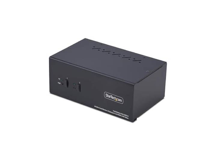StarTech 2-Port Dubbele Monitor DisplayPort & HDMI KVM, 4K 60Hz, USB 3.0