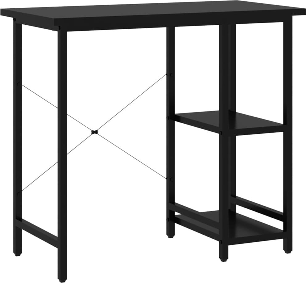 vidaXL Computerbureau, zwart, B: 80 cm, D: 40 cm, H: 72 cm