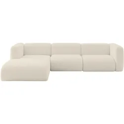 ECKSOFA Ottomane Links MIRA-L2 318x179x89 Beige Bouclé