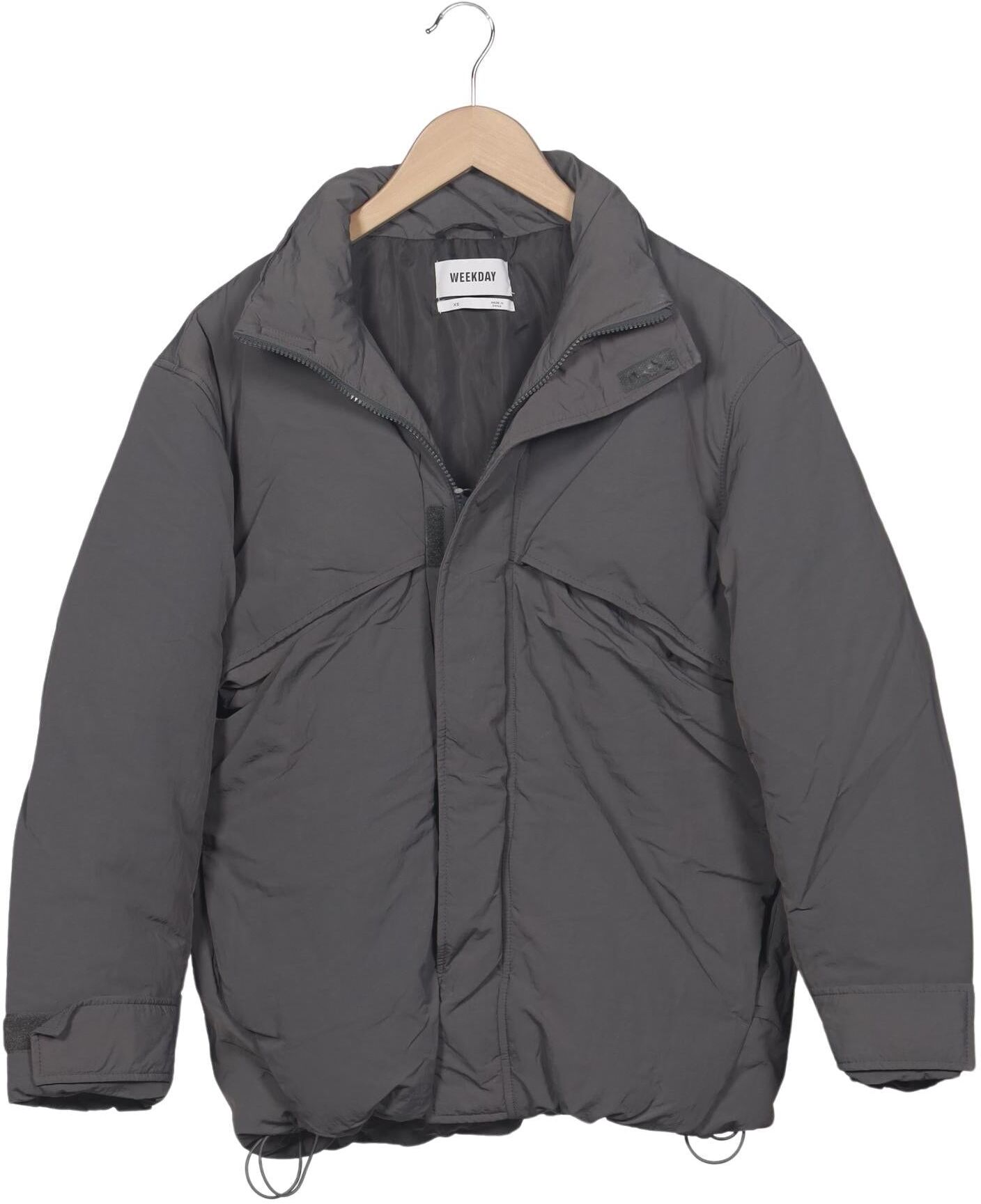 Weekday Damen Jacke, Grau, Gr. XS, Synthetik - Second Hand