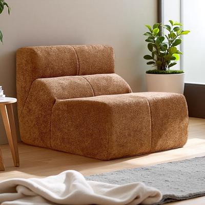 ZWYO HOSIMU 36.61-inch Velvet Bouclé Teddy Fleece Compressed Sofa Chair Ergonomic Foam 1-Seater Living Room Bedroom Office