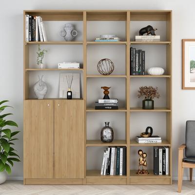 ZWYO HOSIMU "60"" 3-Piece Tall Bookcase Combo Set with Cabinet Storage, Open Display Shelves, Modular Arrangement & Durable Wood Construction"