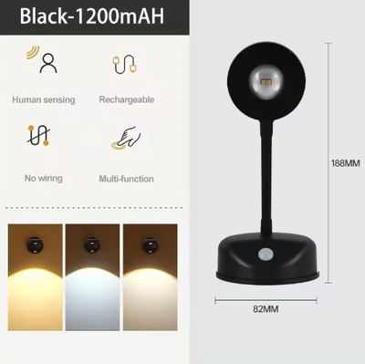 Inspire Picks USB Rechargeable Motion Sensor LED Spotlight Wireless Dimmable Picture Light For Paintings & Home Decor black