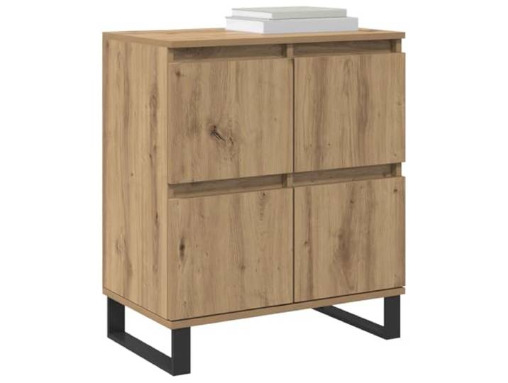 KTHLBRH Anrichte rechteckig Eiche Handwerk 60 x 35 x 70 cm Technisches Holz, 4 Türen, großer Stauraum, einfache Montage, für Wohnzimmer oder Esszimmer