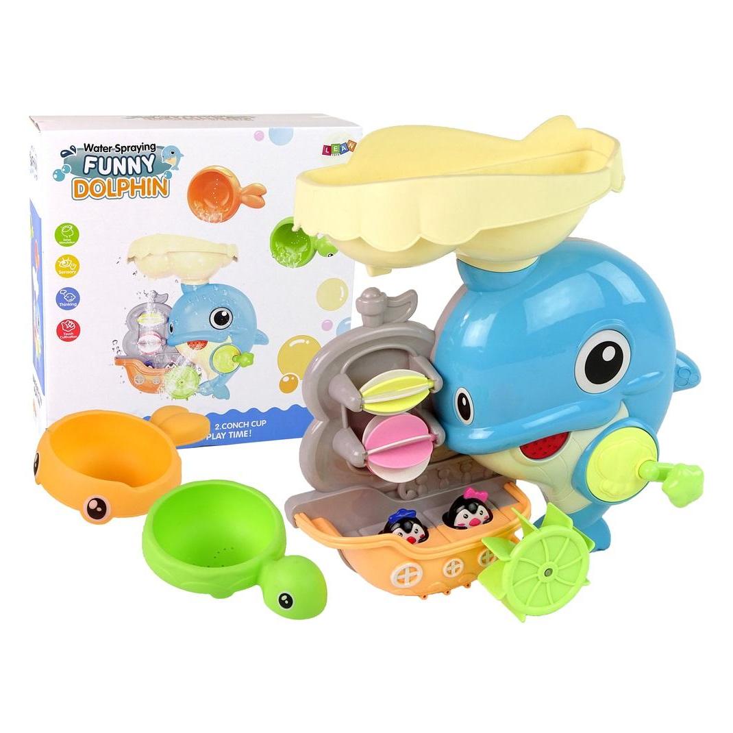 Lean Toys Badespielzeug Delphin Wasserfall Badedusche (LEA13081-uniw)
