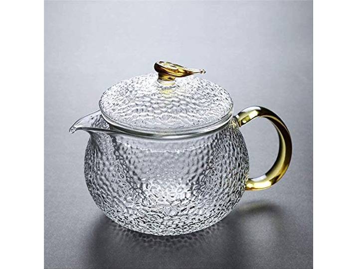 BOSUGE Teekanne Teekanne aus Glas mit Filter Teekanne aus Fischschuppen Borosilikatglas Wasserkrug Wärmebehälter Saftbehälter Kanne 500 ml 1ja