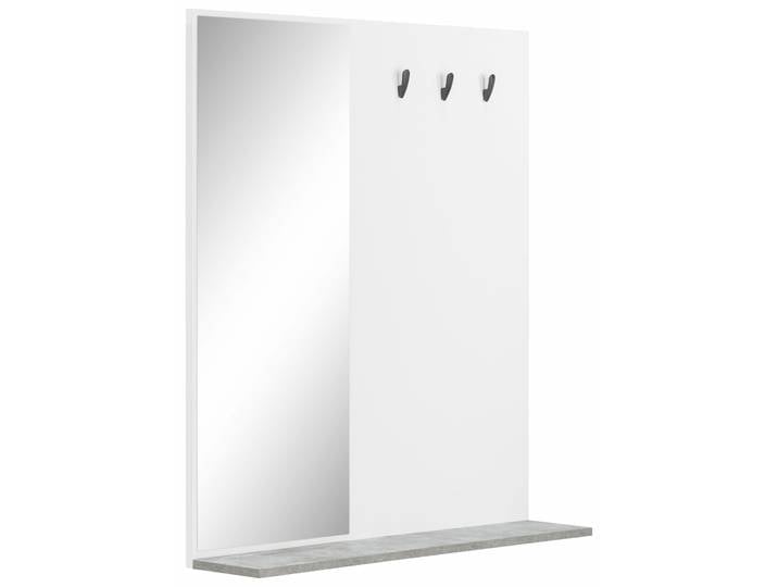 Spiegel PAROLI Akron , grau (weiß, betonfarben), B:95cm H:95cm T:16cm, Glas, Spiegel, Spiegel