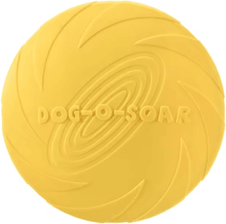 Inspire Picks Interactive Silicone Flying Disc Toy For Dogs & Cats Chew Resistant Training Flying Saucer yellow l 22cm