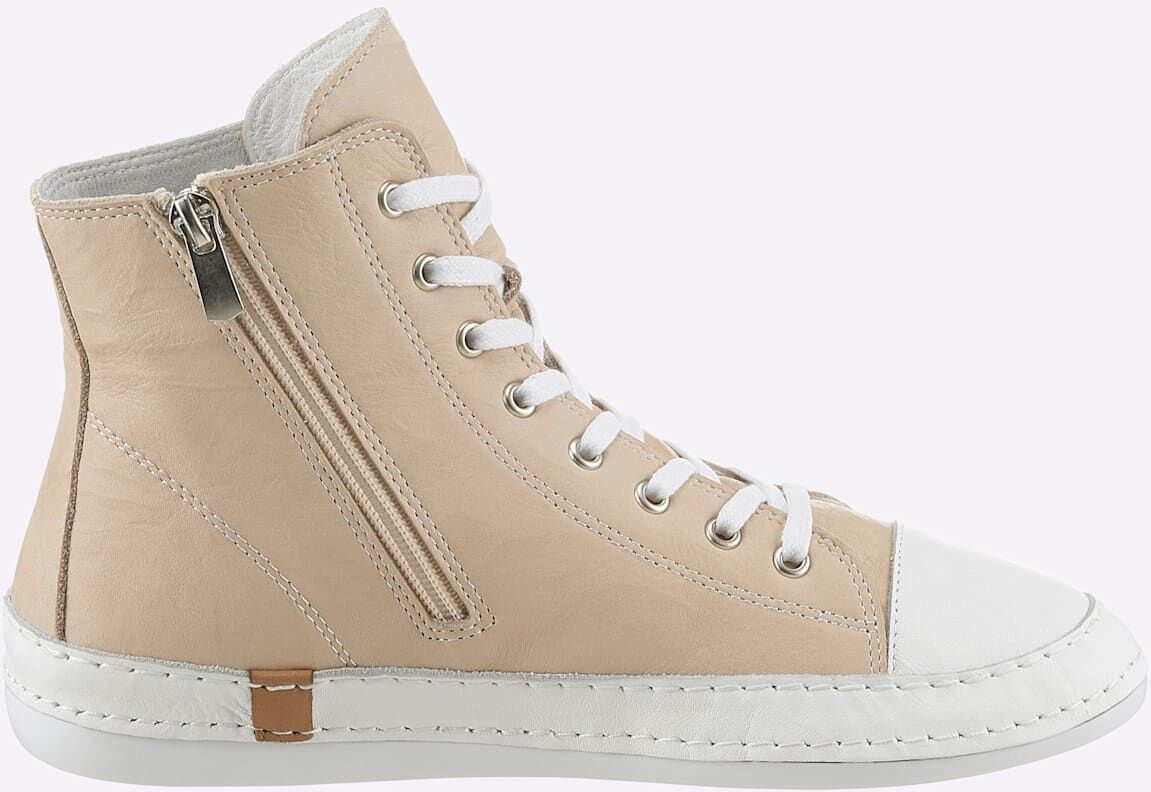 Sneaker ANDREA CONTI, Damen, Gr. 37, beige (creme, weiß), Glattleder, Leder, Rindsleder, Schuhe Sneaker creme, weiß 37