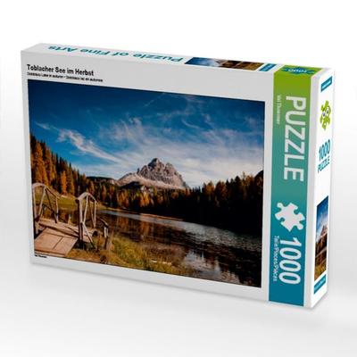 CALVENDO Puzzle Toblacher See im Herbst | 1000 Teile Lege-Größe 64x48cm Foto-Puzzle für glückliche Stunden