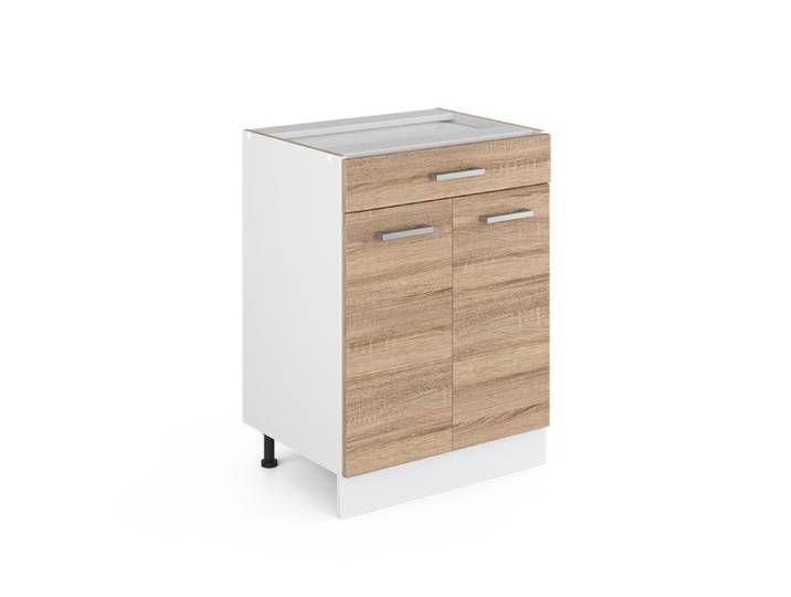 Meuble cuisine R-Line 60cm avec tiroir sans PT Sonoma/Blanc Vicco 29714