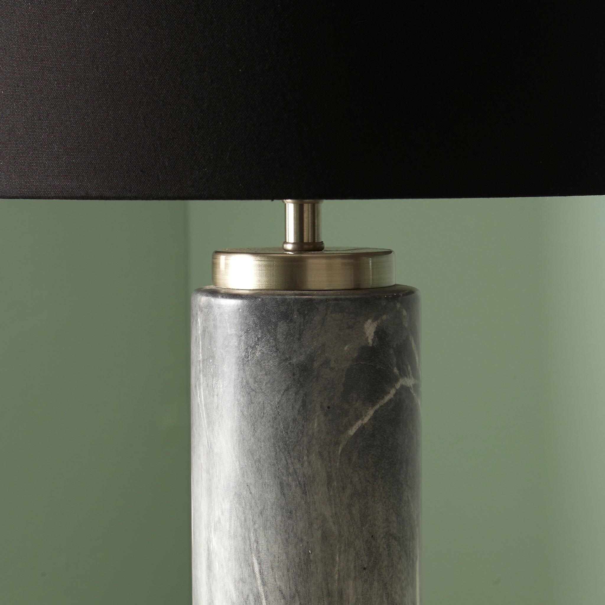 Pacific Lifestyle - Carrara Marble Effect Tall Ceramic Table Lamp in Grey