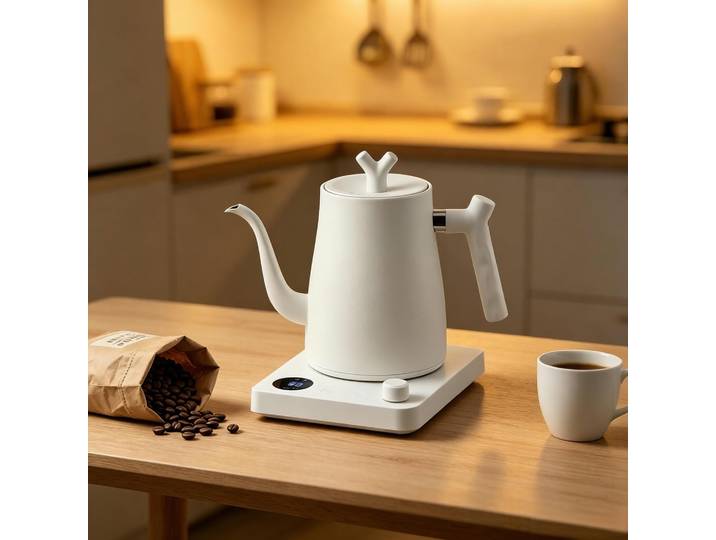 Bouilloire électrique intelligente à bec de cygne, pour café et thé, contrôle de la température et maintien au chaud, 1L, acier inoxydable 304, noir mat 110V/220V