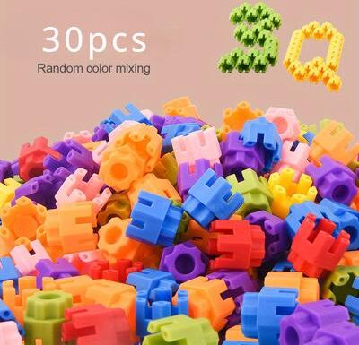 Perfect Picks Market Kids Hexagonal STEM Building Blocks For Learning Colorful Educational Toys For Kindergarten 30pcs