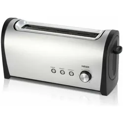 Haeger Desayuno, Toaster, Schwarz, Silber