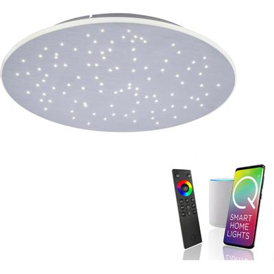 LED Deckenleuchte "Q-NIGHTSKY", silber (aluminiumfarben), 1, Ø 48,5cm, 1 Stk., NEUHAUS Q SMART HOME LIGHTS, Leuchten, LED Deckenleuchte