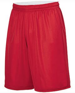 Augusta Sportswear 1406 Reversible Wicking Shorts in Red/White size 2XL   Polyester