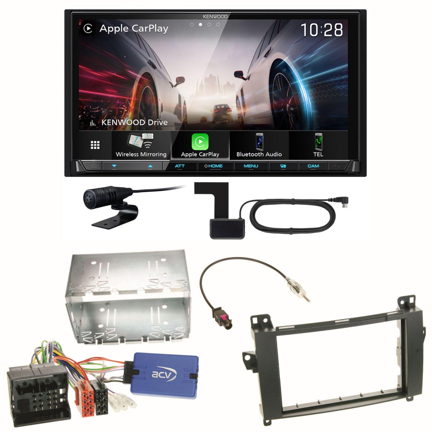 Kenwood DMX8021DABS Android Auto Einbauset für Mercedes A W169 B Klasse W245