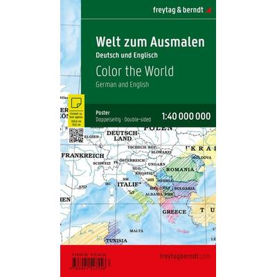freytag & berndt Poster Weltkarte zum Ausmalen, Entdecke die Welt 1:40 Mio., Karte von , KOMPASS Freytag & Berndt, 978-3-99154-755-6