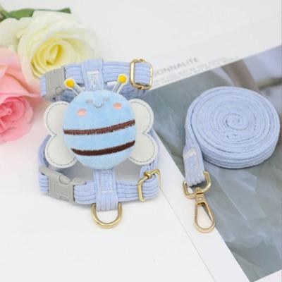 Uplift Essentials Cute Bee Lightweight Pet Harness & Leash Set blue l