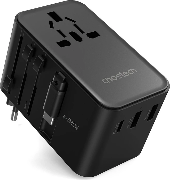 ChoeTech 35W Travel Wall Charger with inside cable (US/EU/UK/AU)