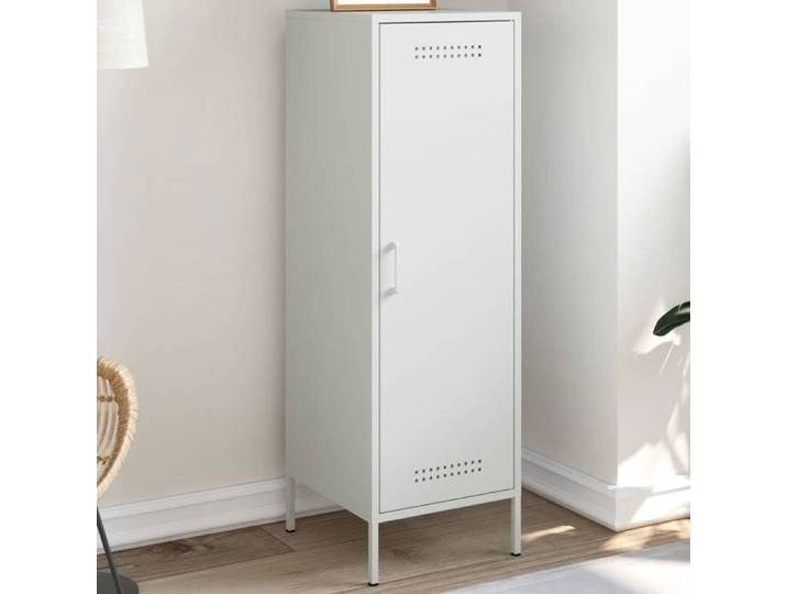 Buffet haut blanc 36x39x113 cm acier buffet placard armoire latérale armoire armoire de rangement armoire 843011