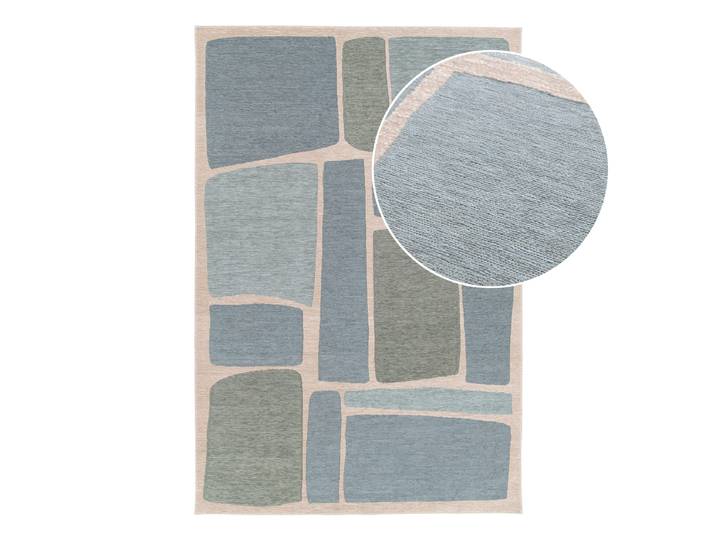 Kurzflorteppich Nera Blau/Grün/Blau/Grün 200 x 290cm Polyester