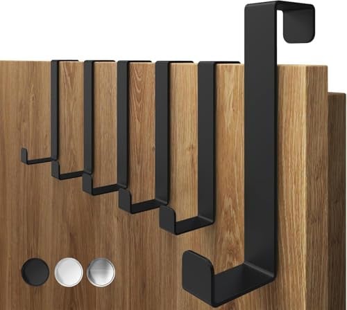 4smile Deurhaken set van 6, zwart, universele flexibele kledinghaken voor de deur