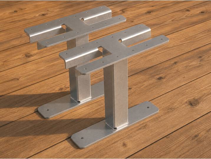 2er Set Gartenbank-Gestelle T, Material Stahl verzinkt
